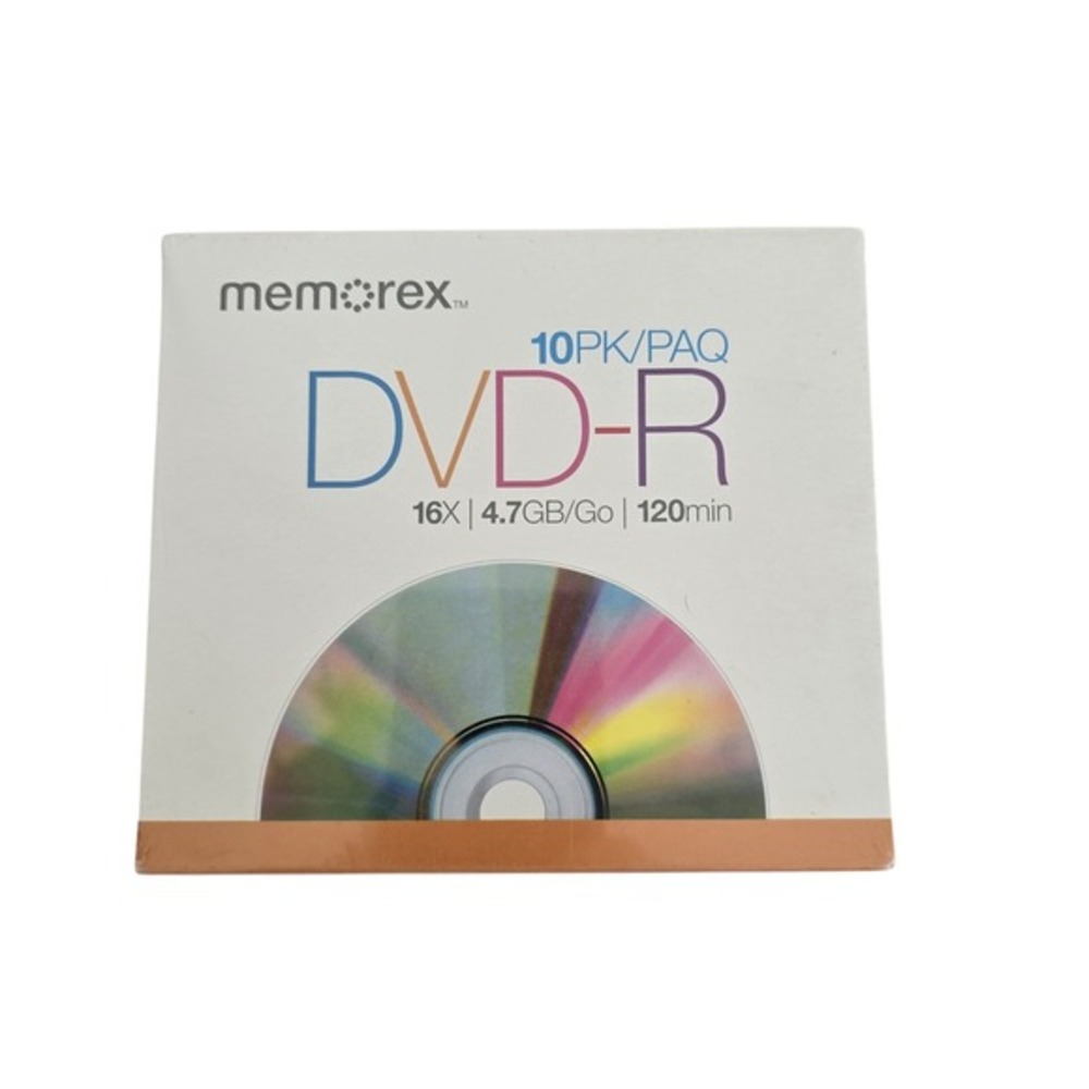 😀 🆕️*NWT* Memorex - 10 Pack of DVD-R 16X - 4.7 GB - 120 Minute - with Cases